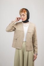 خرید کت لینن کوک دوزی شده m 2410