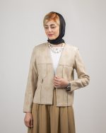 کت لینن کوک دوزی شده زنانه مناسب تابستان